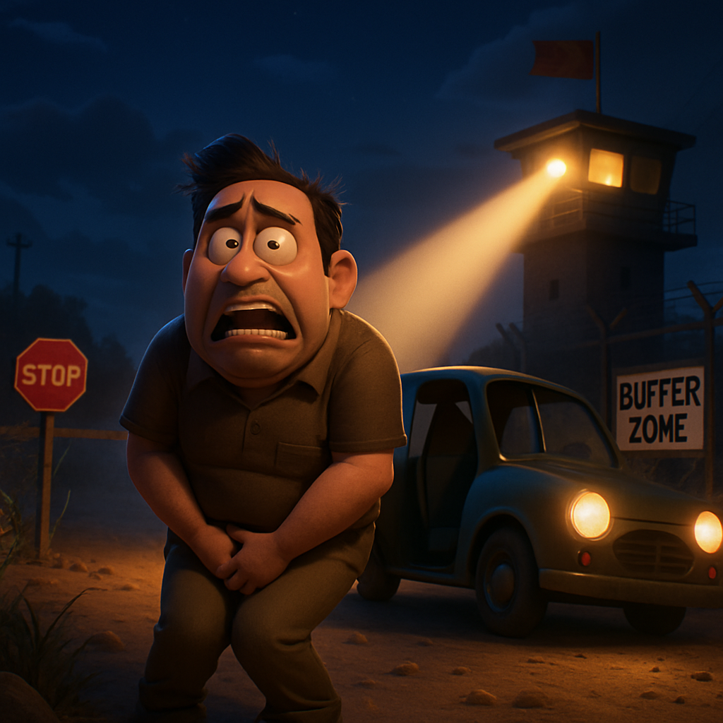 Греко-киприот в поисках места, где можно справить нужду случайно пересек на своем автомобиле буферную зону Кипра и въехал на оккупированную территорию.