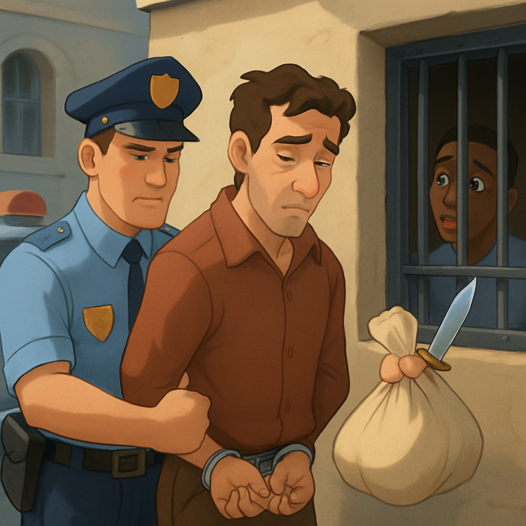 В районе Фамагусты арестовали мужчину, после того как полиция обнаружила нож в пакете с одеждой, который он вез одному из заключенных.