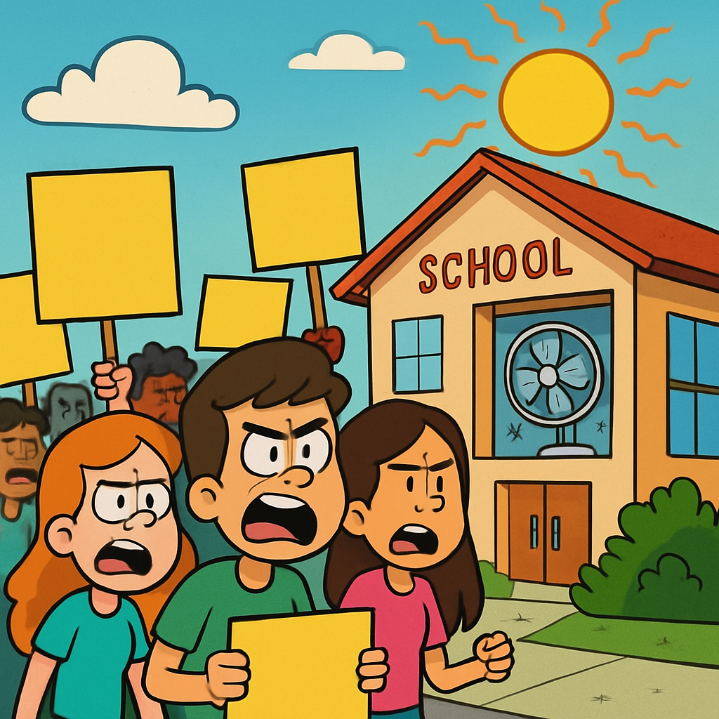 Студенческое движение Кипра организует общенациональную акцию протеста в понедельник, заявив, что во многих школах не только не работают кондиционеры, но и нет вентиляторов, которые там были раньше.