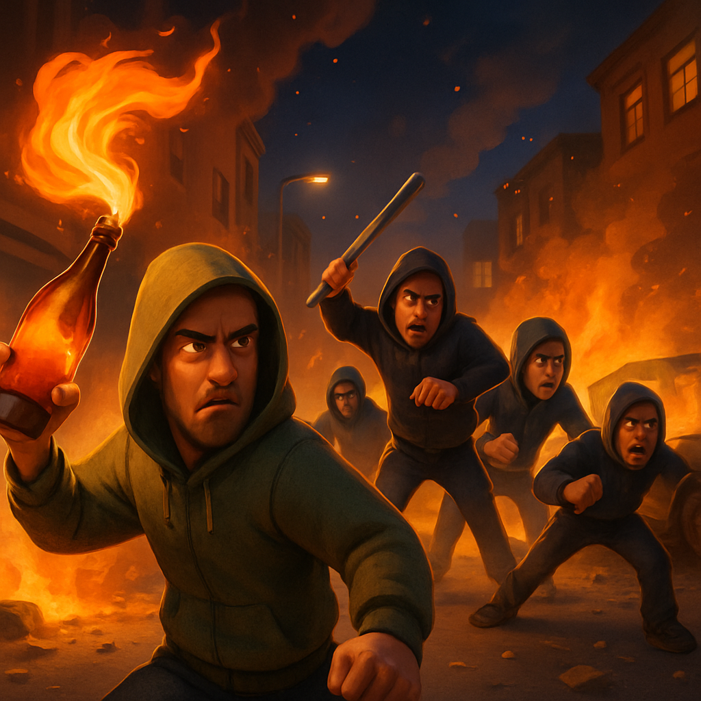 В полночь один из районов Лимассола превратился в поле битвы.