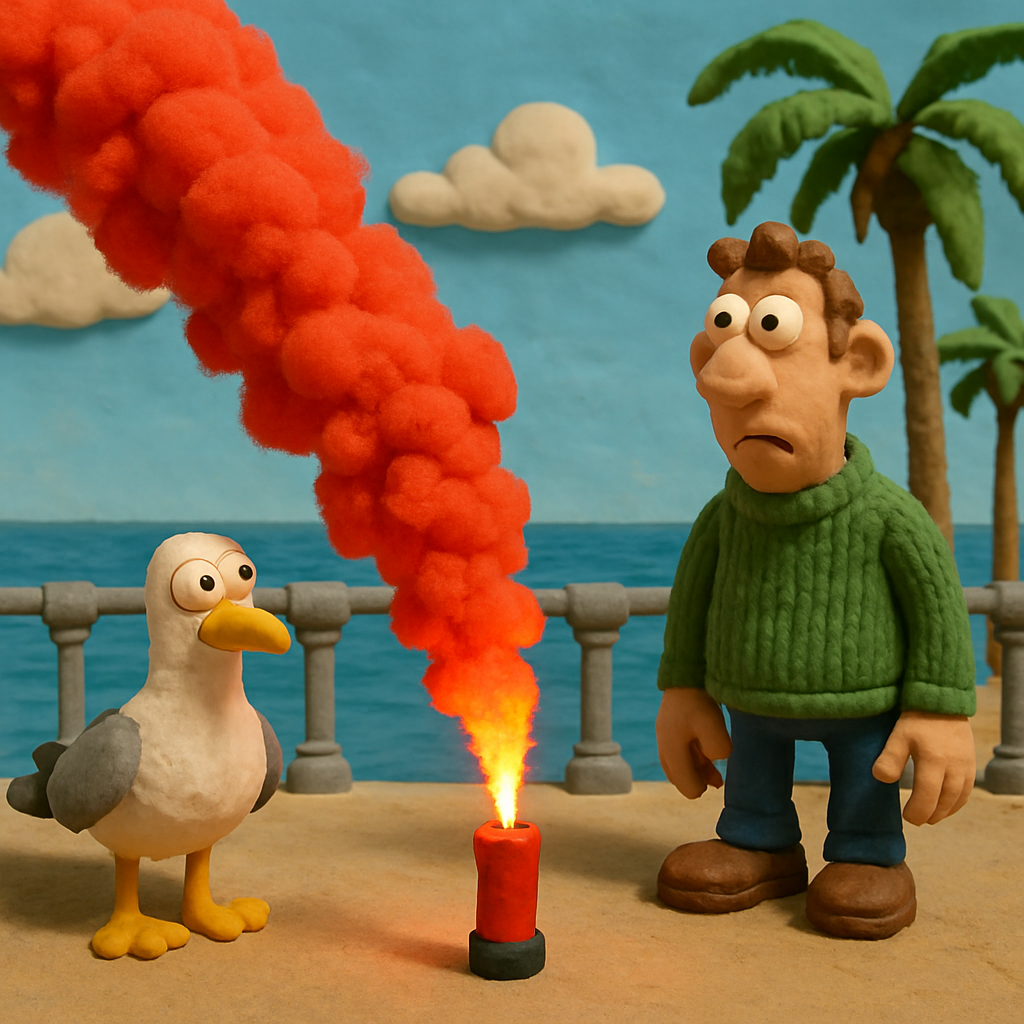 Сигнальная шашка на набережной Финикудес в Ларнаке.