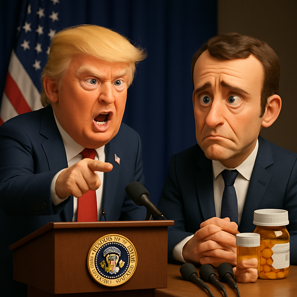 Trump took a potshot at the French leader in an address on Wednesday in which he recounted how he had coerced France into agreeing to triple its drug prices.