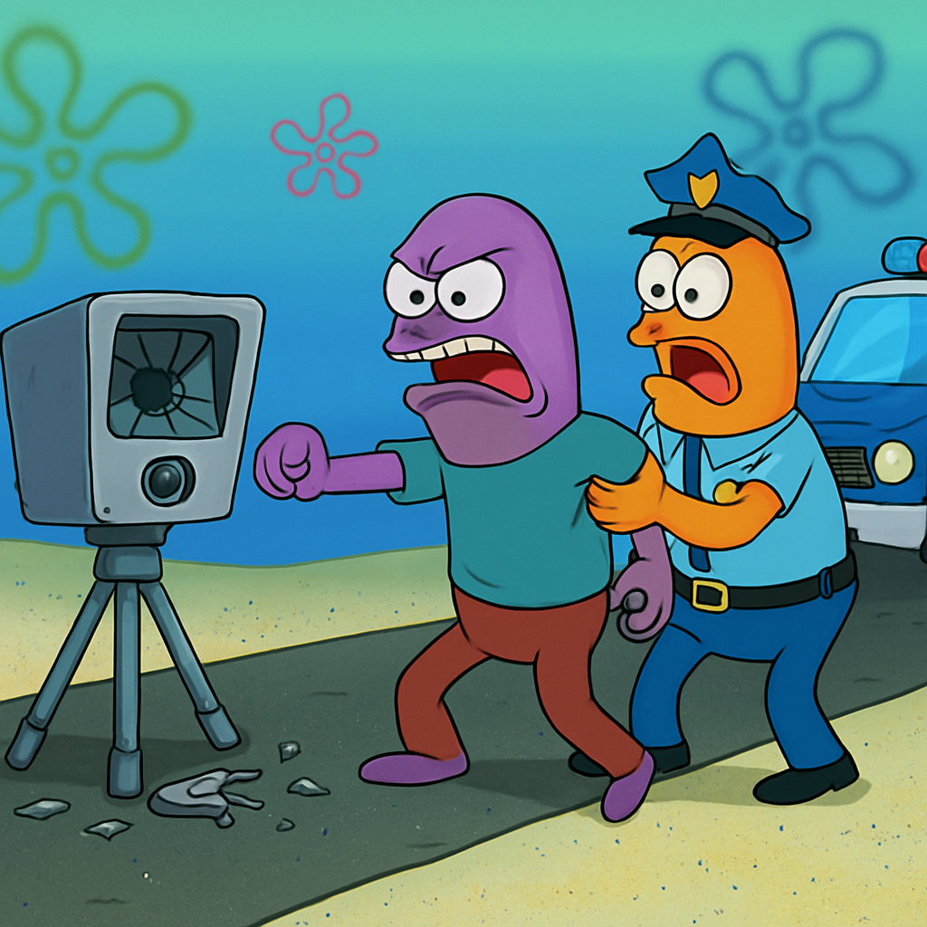 В районе Никосии арестовали мужчину, который повредил мобильную дорожную камеру и напал на ее оператора.