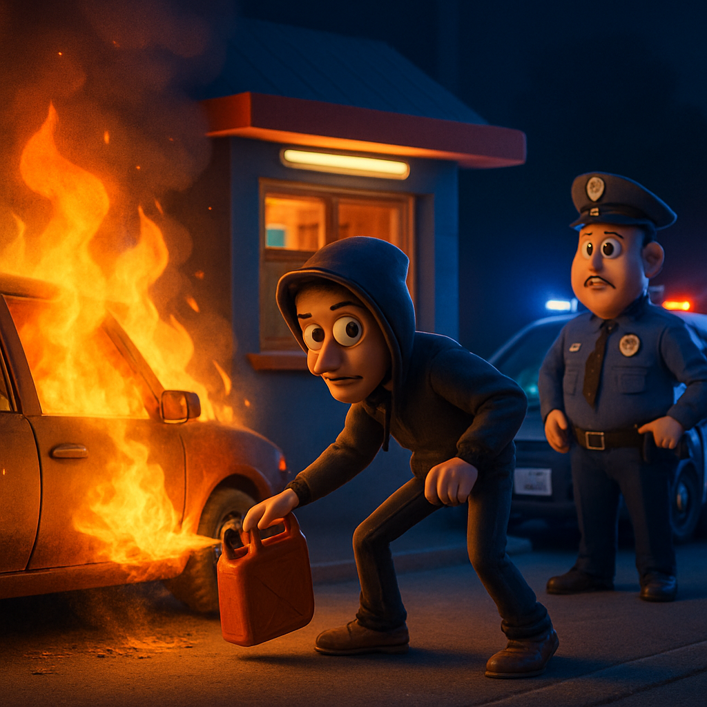 Полиция разыскивает мужчину, который поджог автомобиль, припаркованный возле киоска в Лимассоле.