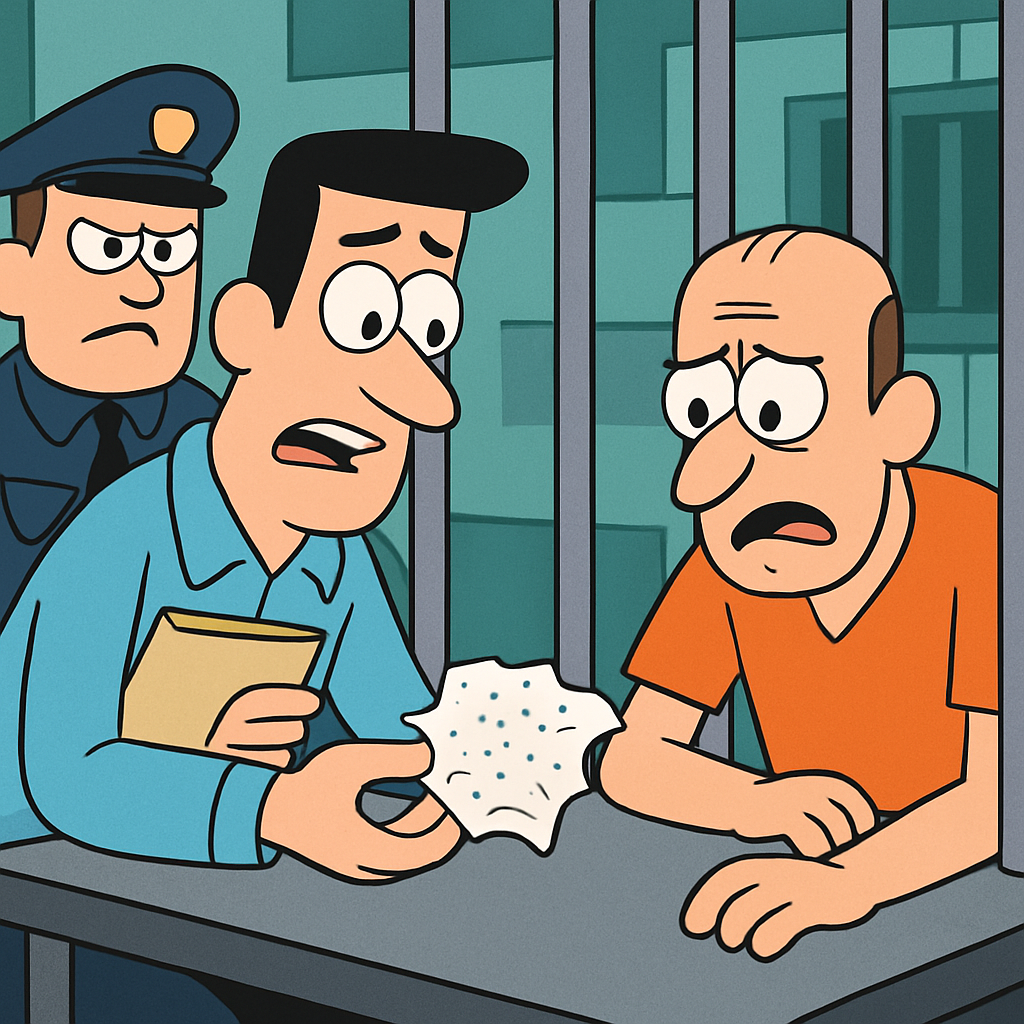 In Cyprus, a man visiting an inmate in prison attempted to smuggle in paper soaked with drugs, for which he was arrested.