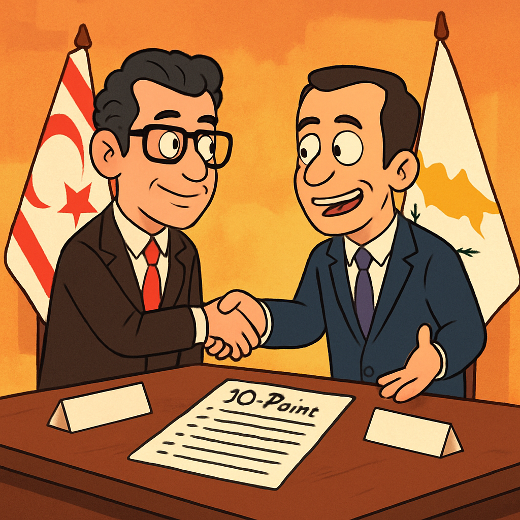 Лидер турок-киприотов Туфан Эрхюрман охарактеризовал свою первую встречу с президентом Никосом Христодулидисом как искреннюю и позитивную и представил пакет из 10 пунктов, направленный на создание «атмосферы для решения», которой, по его словам, в настоящее время на Кипре не существует.