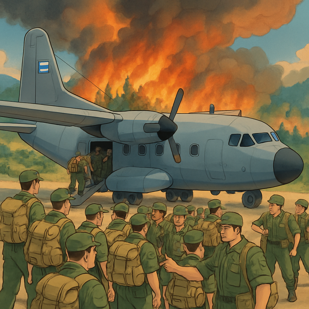 Самолет с 26 бойцами греческого специального лесохозяйственного подразделения принял участие в ликвидации пожара в Лимассоле.