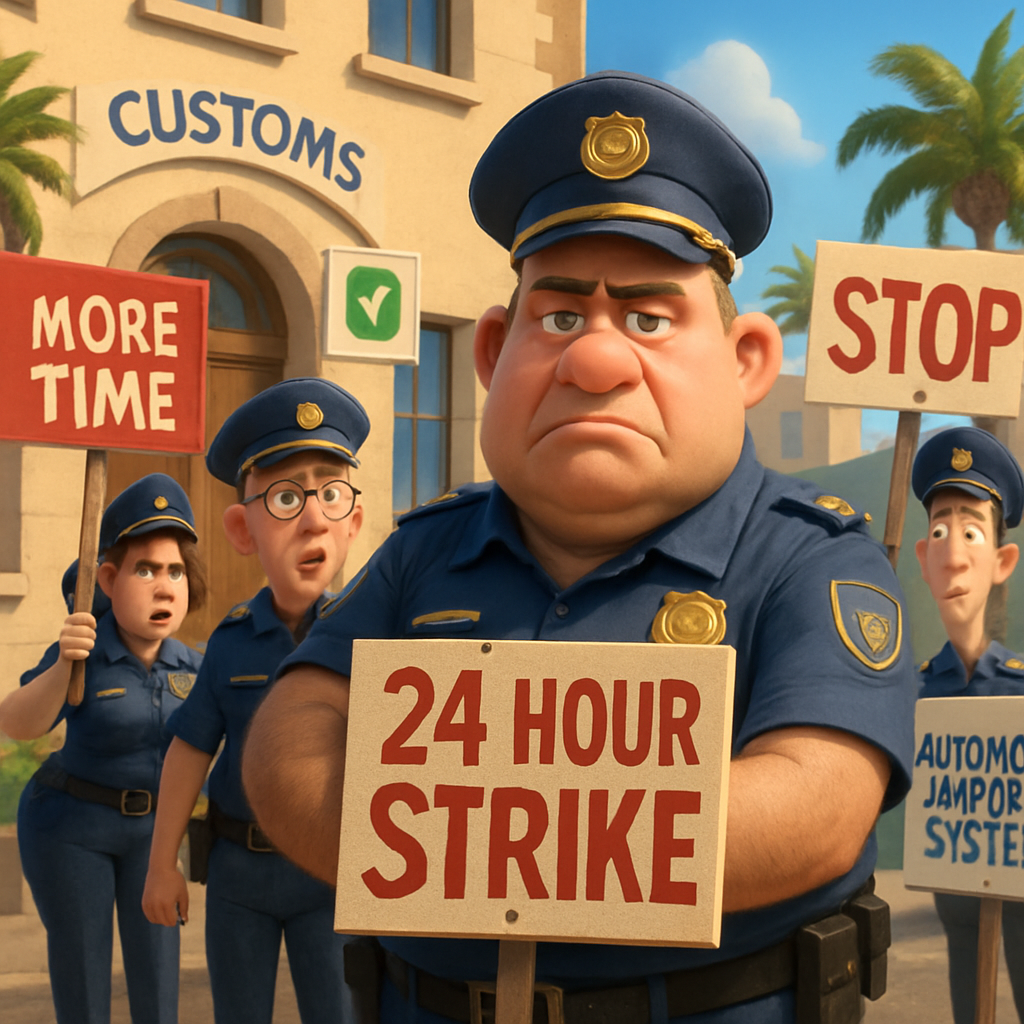 Работники таможни в Лимассоле и Никосии провели 24-часовую забастовку, требуя больше времени для внедрения новой автоматизированной системы импорта.