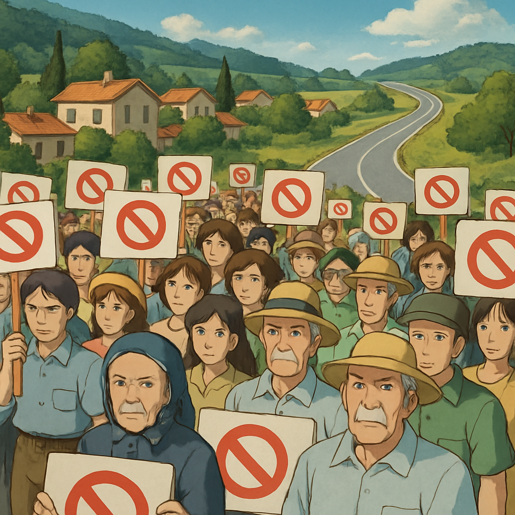 Десятки жителей общин Акаки, Перистерона и Астромеритис провели сегодня акцию против строительства шоссе Дения-Астромеритис на южной стороне их деревень.