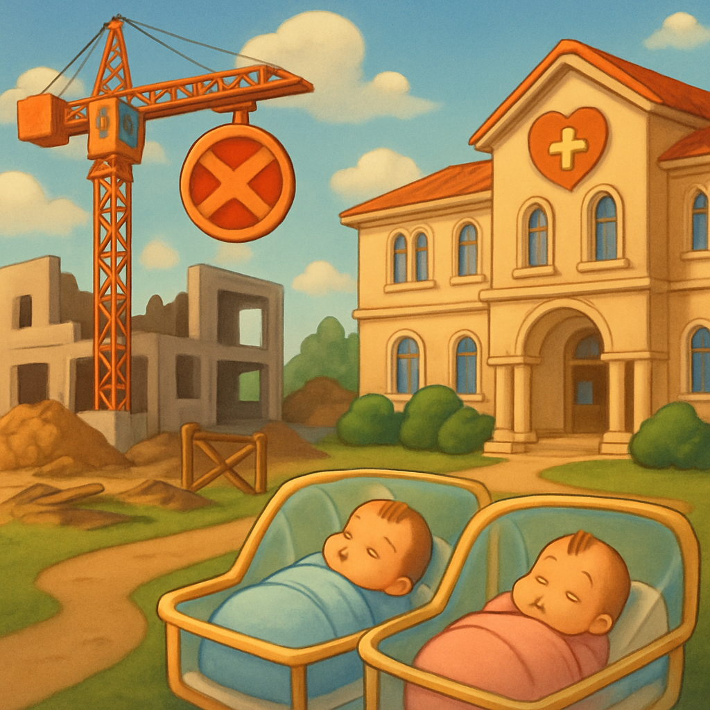 В больнице Макариоса в Никосии задерживается строительство нового отделения интенсивной терапии для новорожденных.