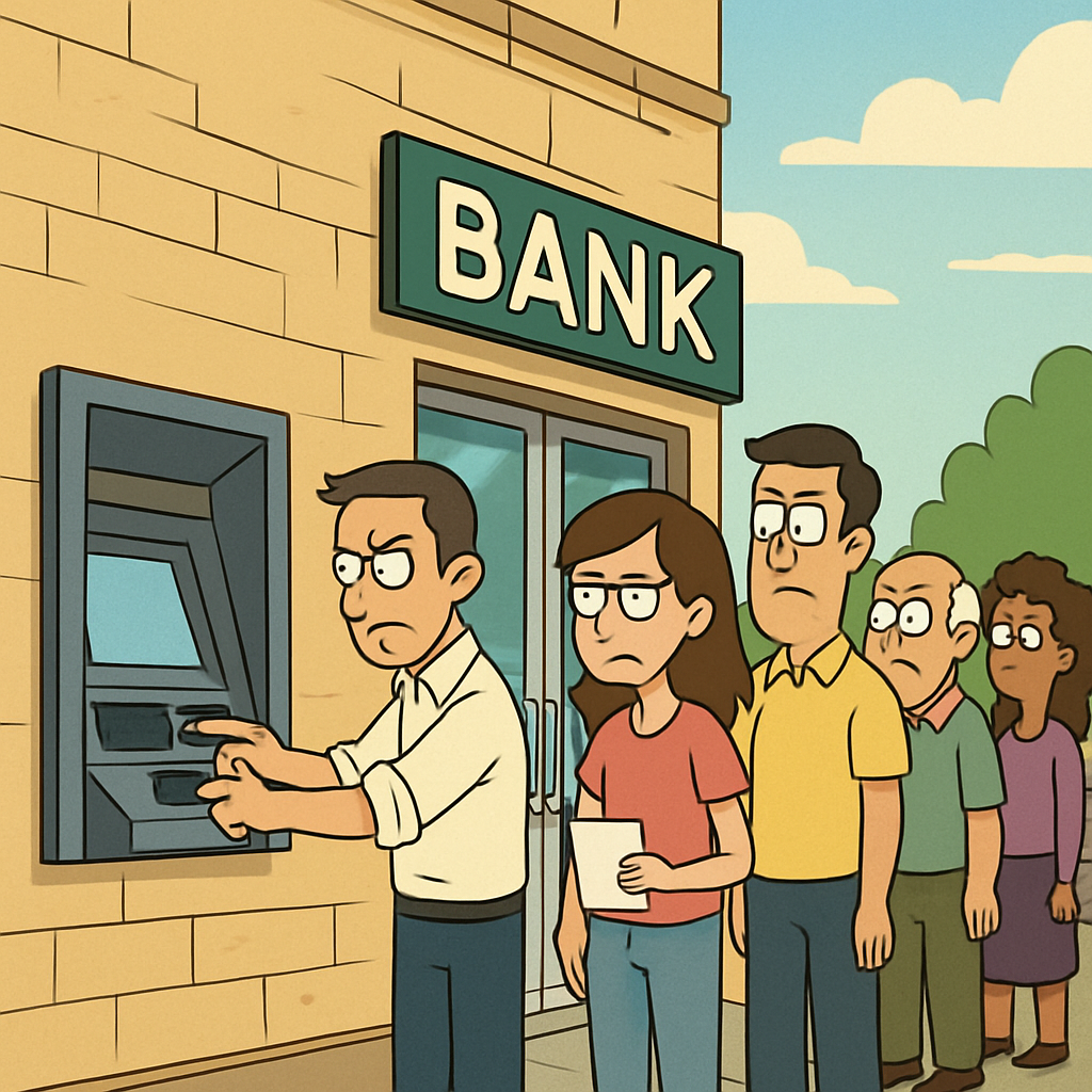 Сегодня жители Кипра столкнулись с перебоями в работе банкоматов из-за проблем с системой JCC, что привело к образованию очередей у отделений.