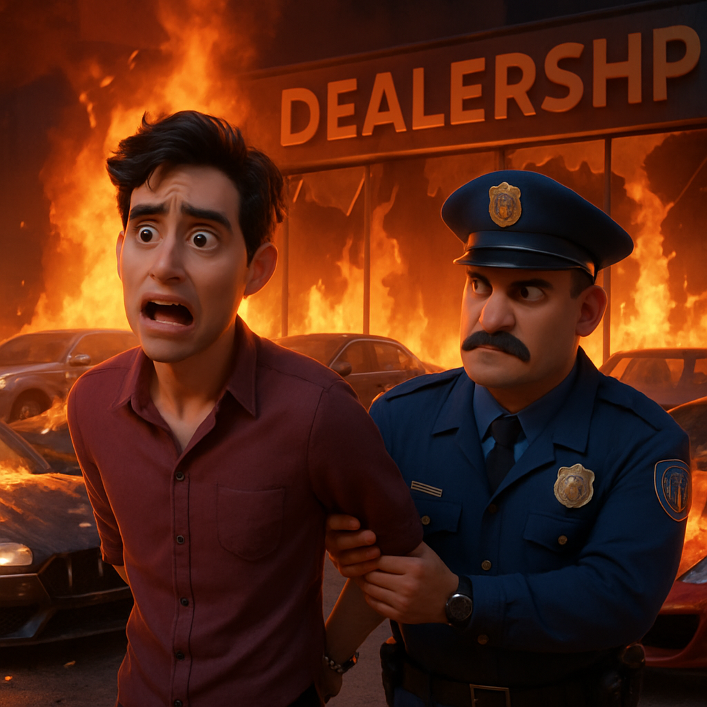 A 28-year-old man was arrested in Cyprus for setting fire to a car dealership in Limassol on January 25.