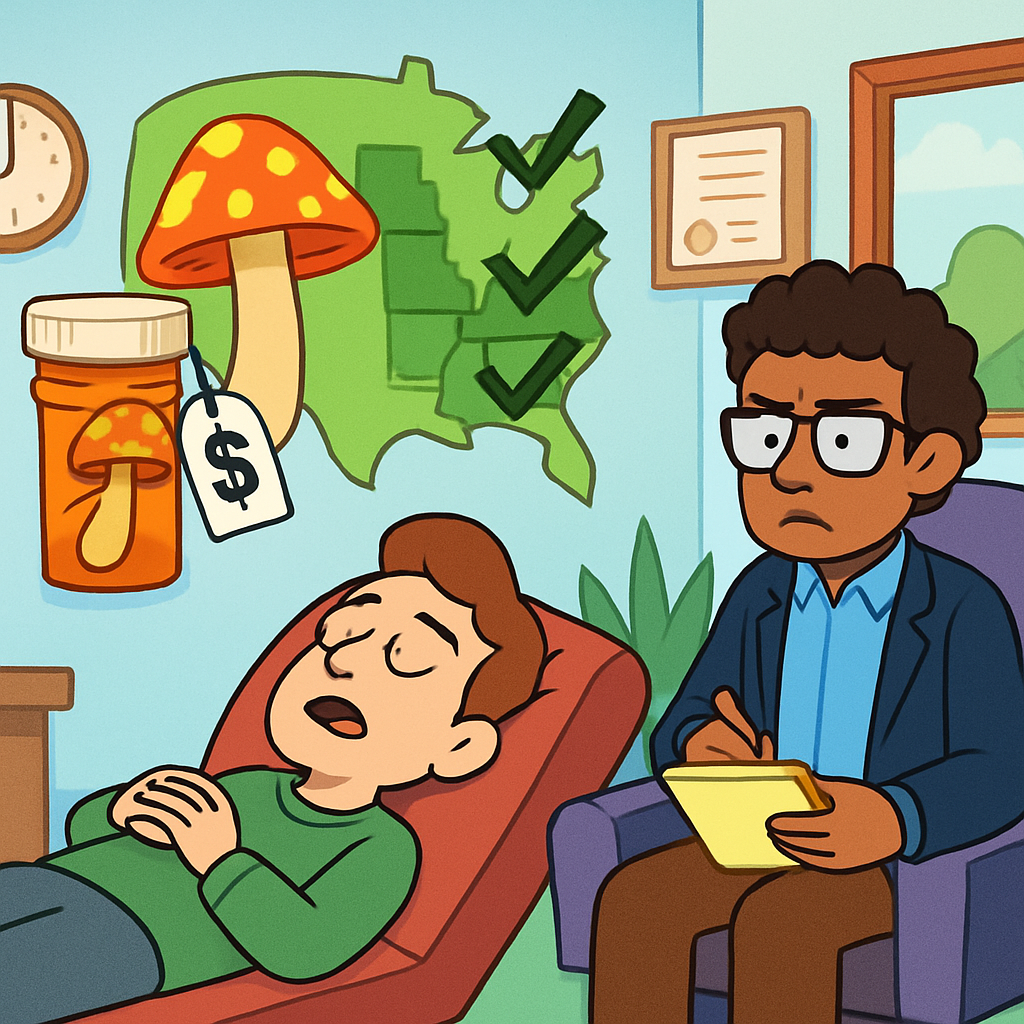 Psilocybin-assisted therapy is legal in three states, but access has so far been limited and expensive.