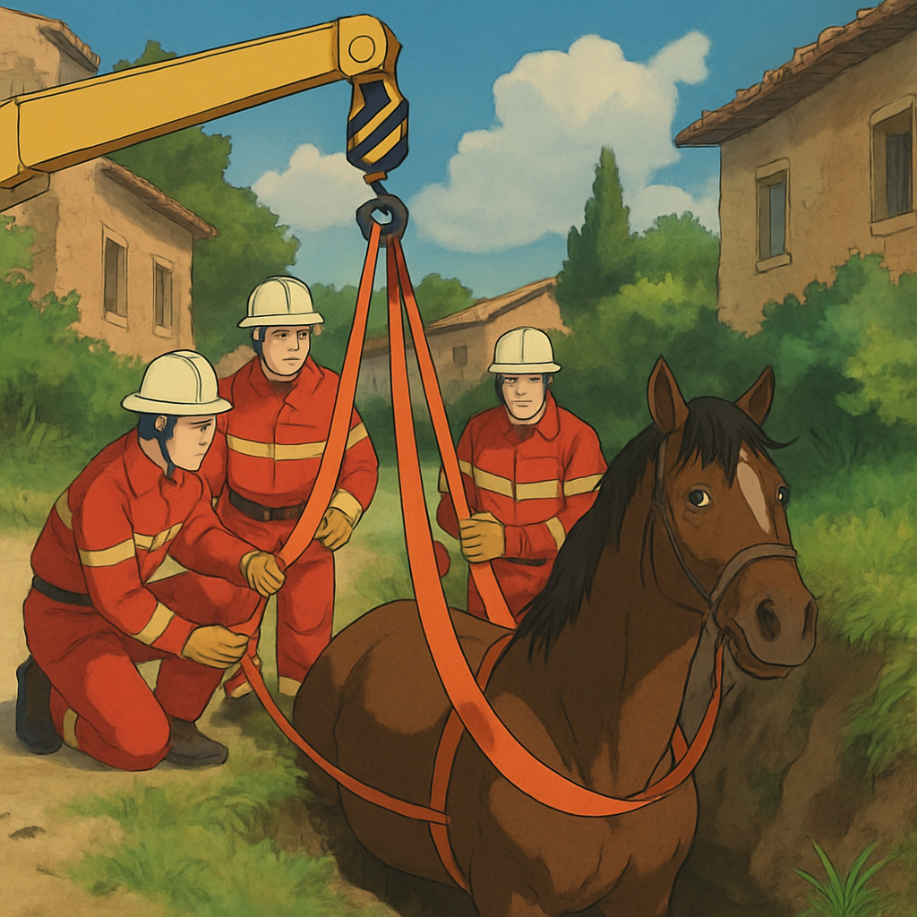 Спасатели прибыли сегодня в деревню Алетрико в районе Ларнаки, чтобы освободить лошадь.