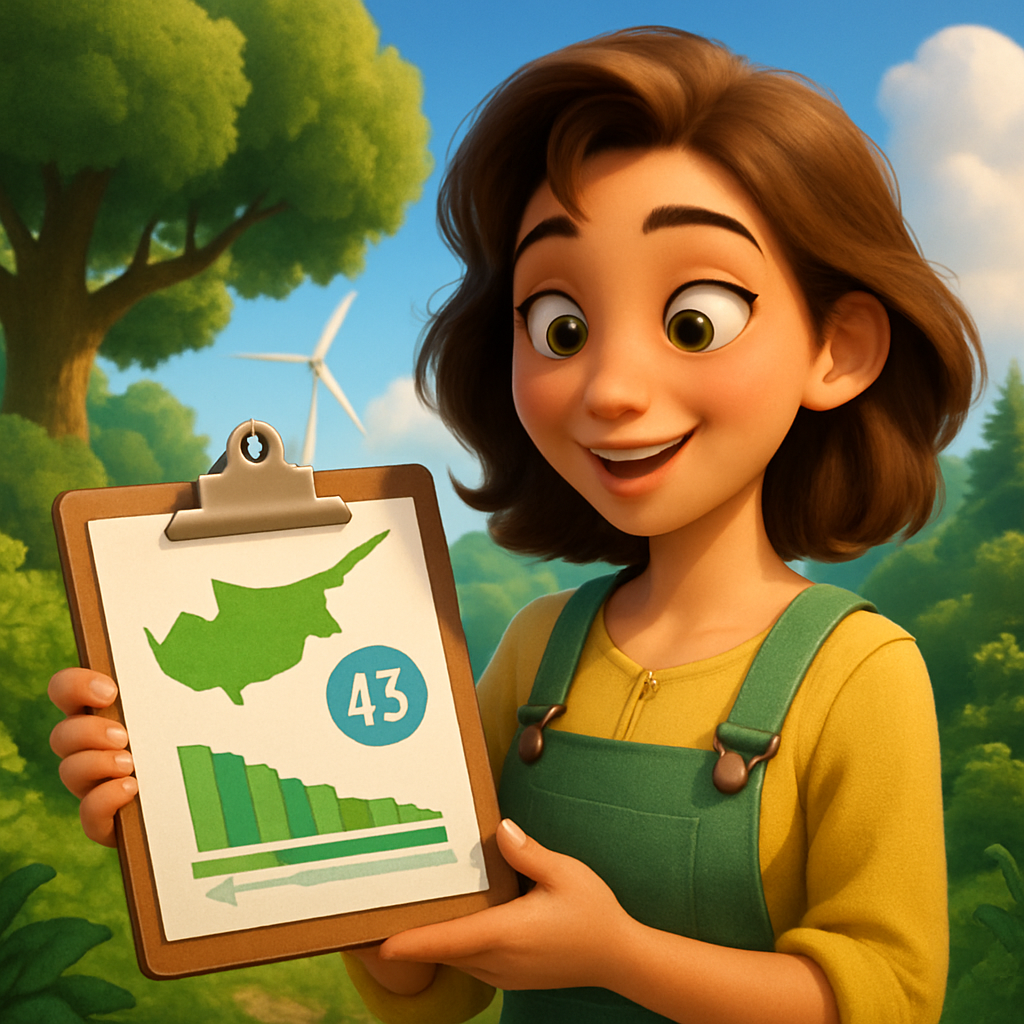 Cyprus ranked 43rd out of 180 countries in the Environmental Performance Index (EPI), which rates the world's cleanest countries.