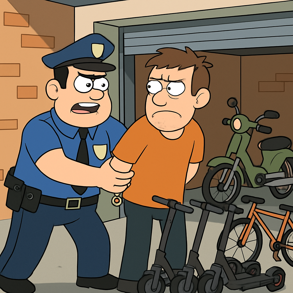 В Лимассоле арестовали мужчину, у которого дома нашли пять электросамокатов, 4 велосипеда и мопед, предположительно украденные.