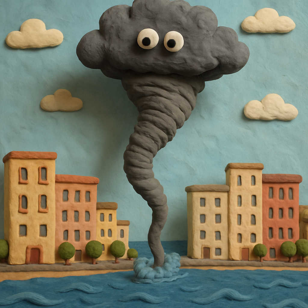 Маленький торнадо замечен над Лимассолом.