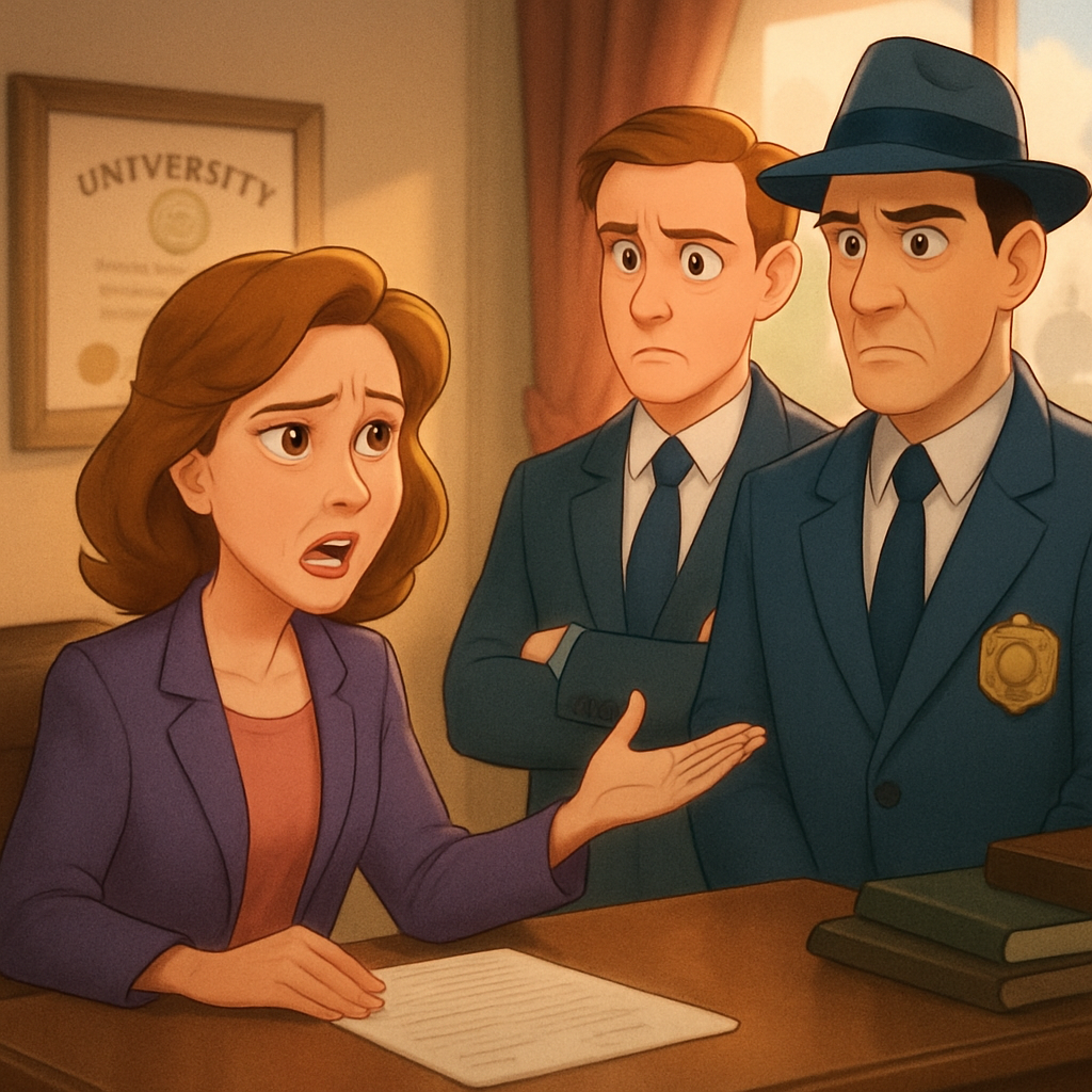 Claire Shipman, la presidenta interina de la universidad, dijo que los funcionarios federales se habían presentado de manera engañosa para obtener acceso.