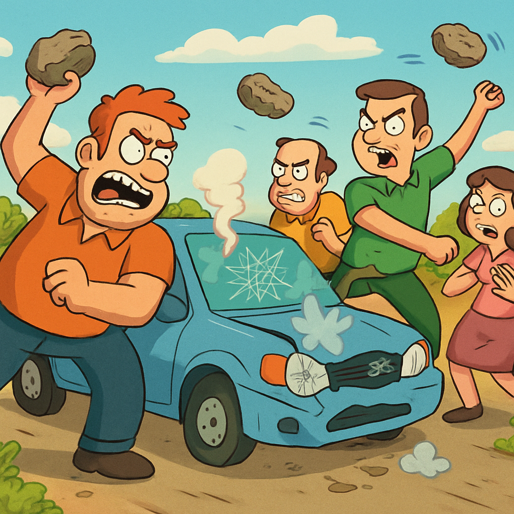 На Кипре в районе деревни Лиопетри между людьми на дороге произошел инцидент с бросанием камней.