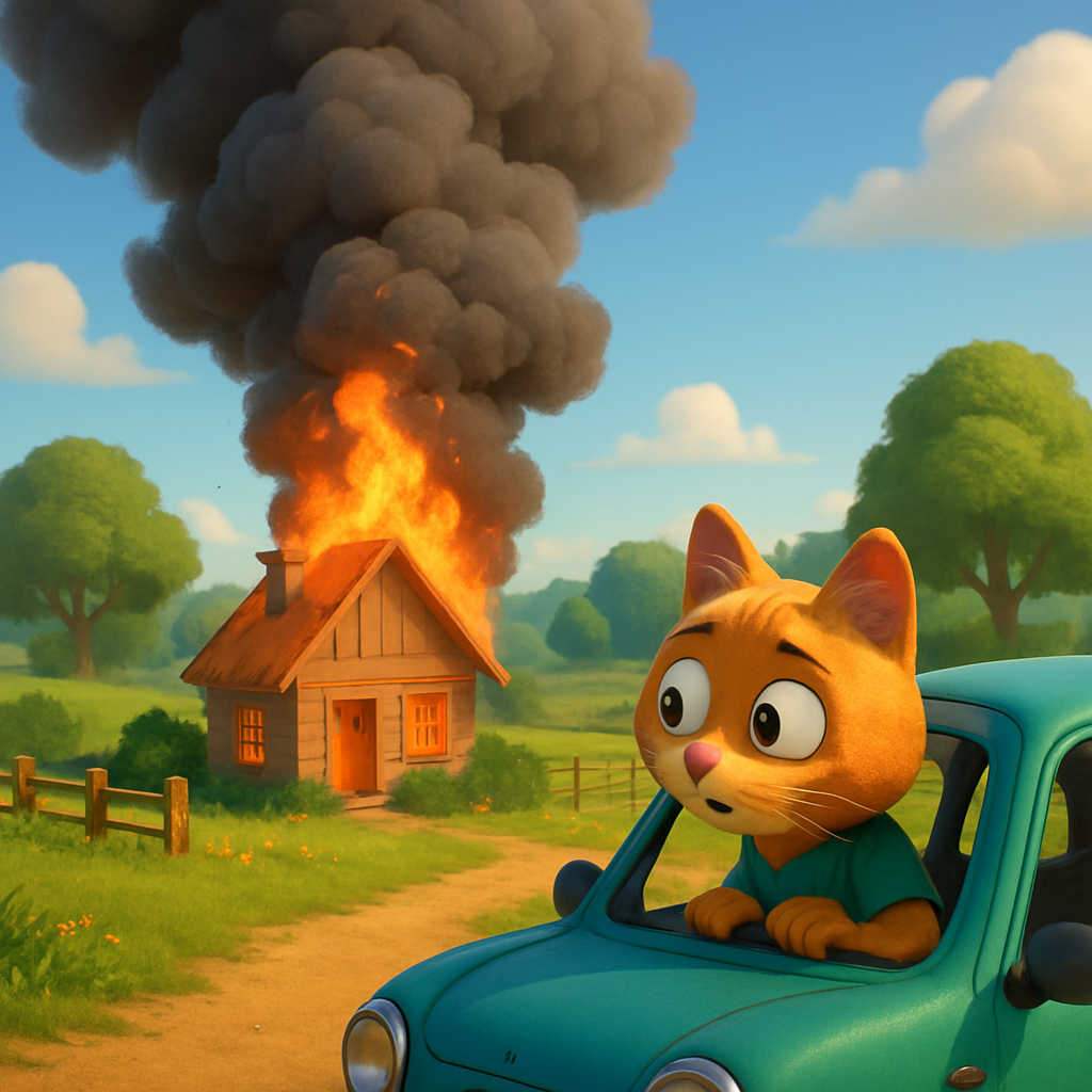 В районе деревни Кити читателями зафиксировано возгорание и много дыма.