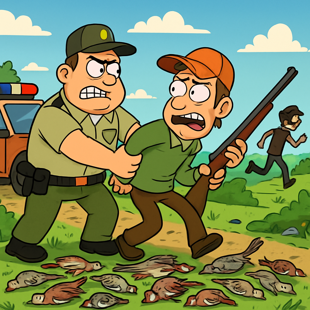 In the Paphos area, a poacher was arrested who was found with 18 freshly killed wild birds.