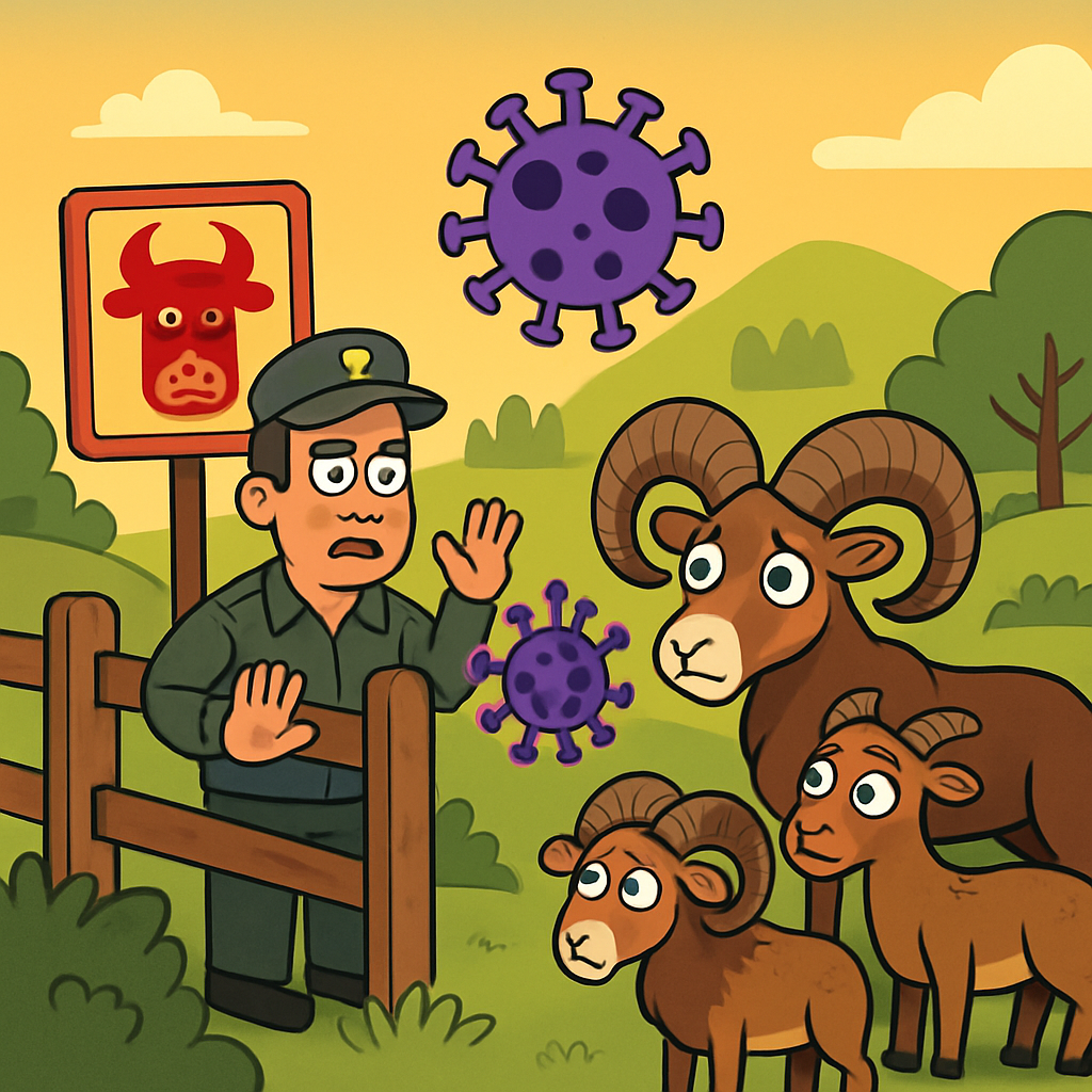 Las autoridades en Chipre están preocupadas por el riesgo de que la fiebre aftosa se propague a los animales salvajes, como los muflones.