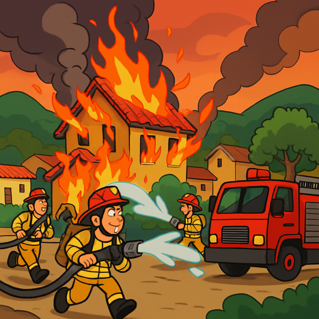 В Лимассоле в деревне Гермасойя сильный пожар, работают пожарные.