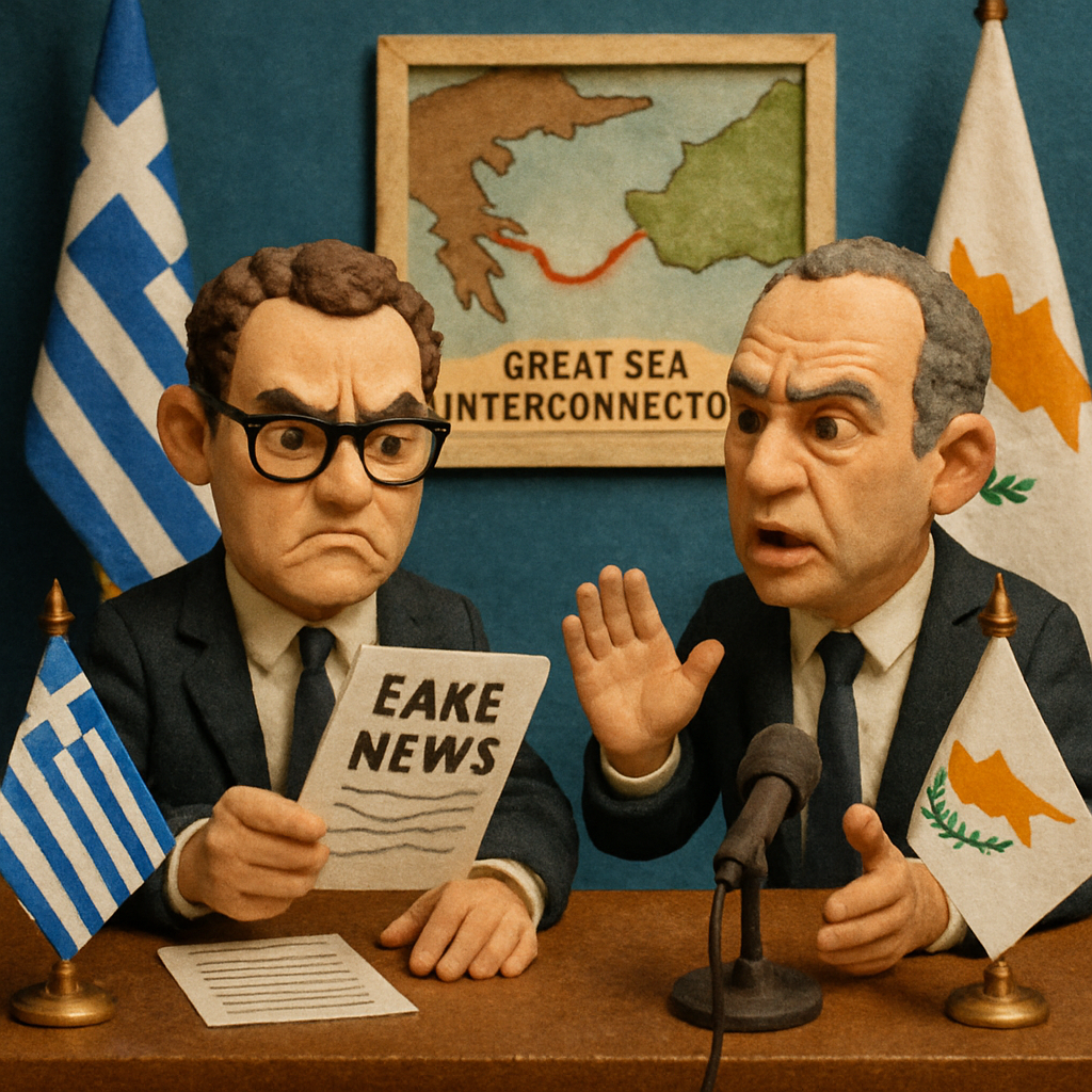 Министр финансов Кипра обвинил главу Минэнерго Греции в распространении фейков о проекте Great Sea Interconnector, опровергнув заявления о «нежизнеспособности проекта».