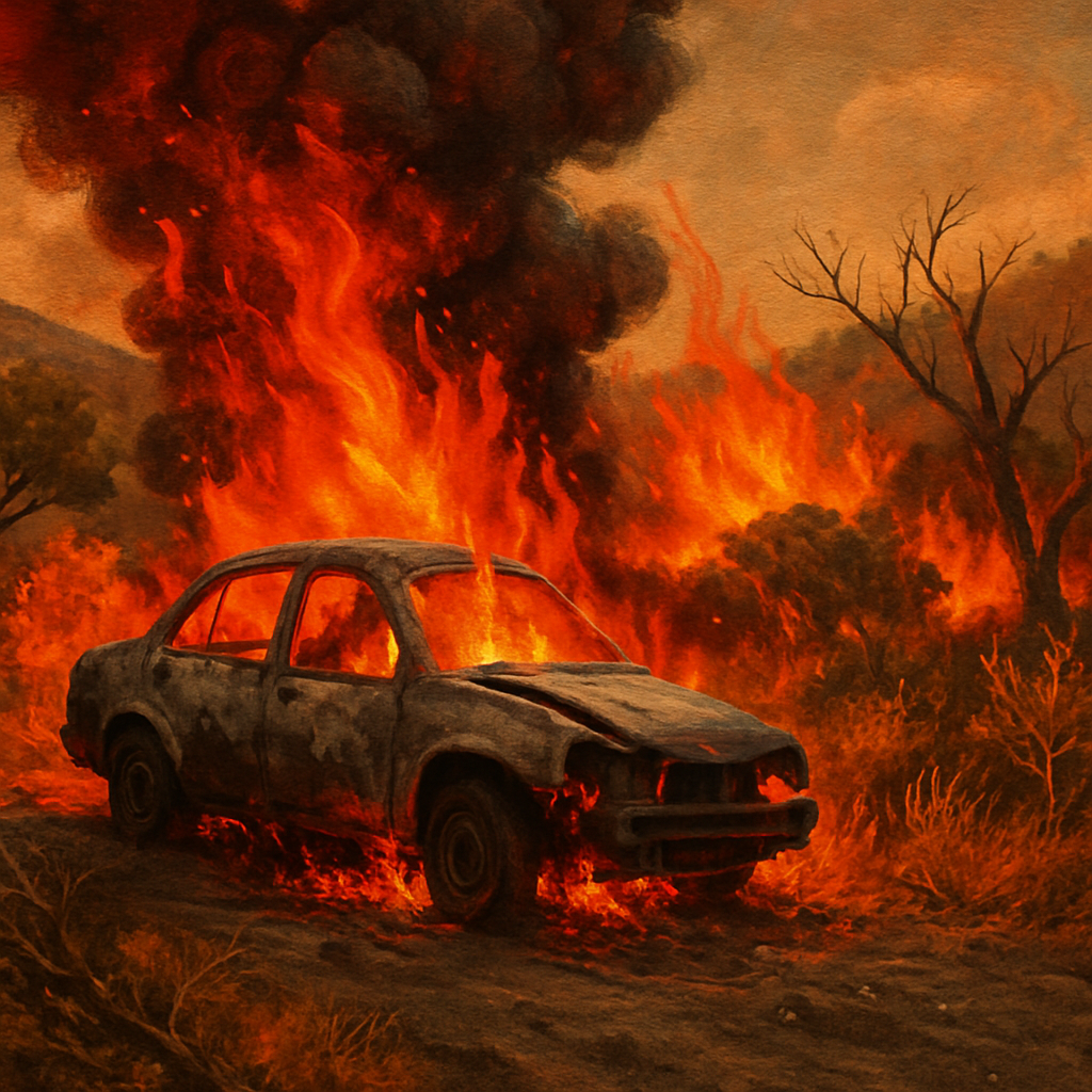 В общине Канту в районе Лимассола загорелся автомобиль, который в итоге был полностью уничтожен, а огонь сжег еще около 5 гектаров дикой растительности.