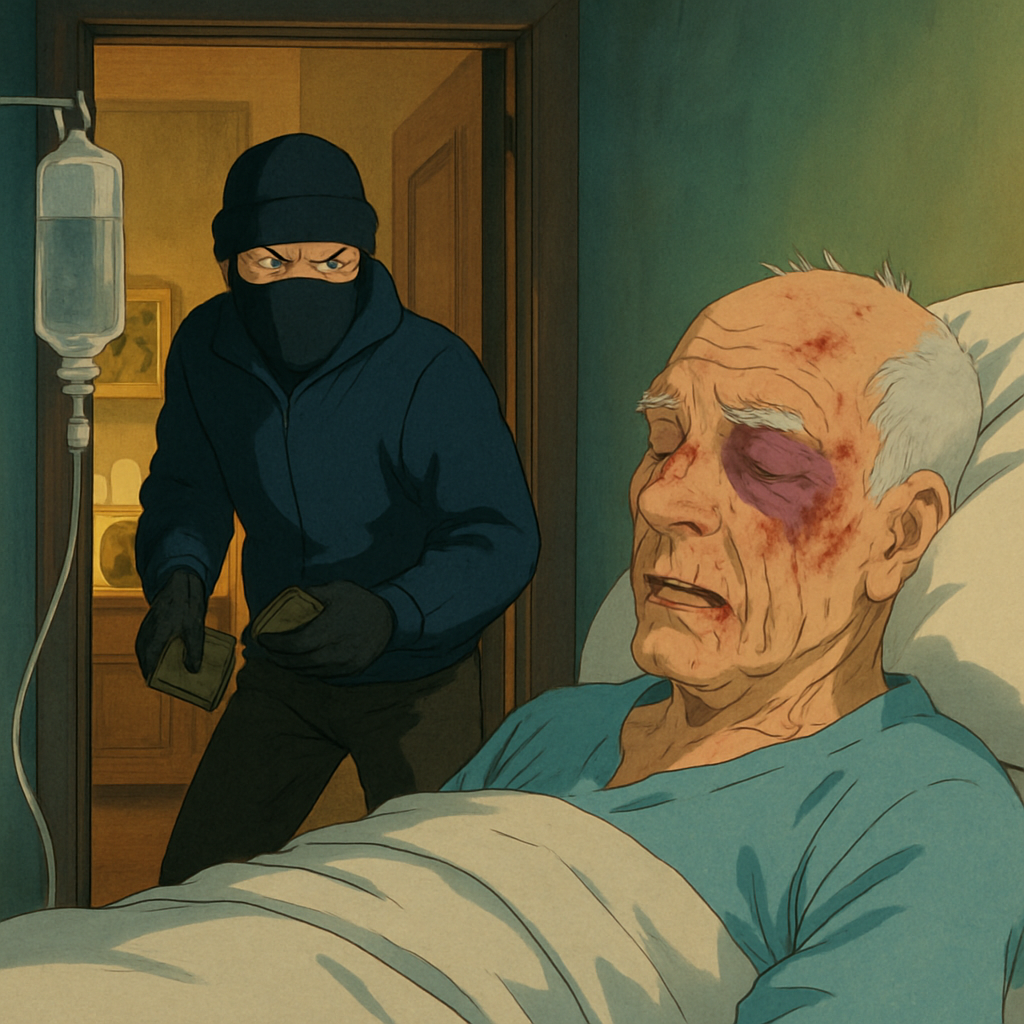 85-летний мужчина госпитализирован после того, как неизвестный ворвался в его дом в районе Никосии, избил хозяина и похитил деньги.