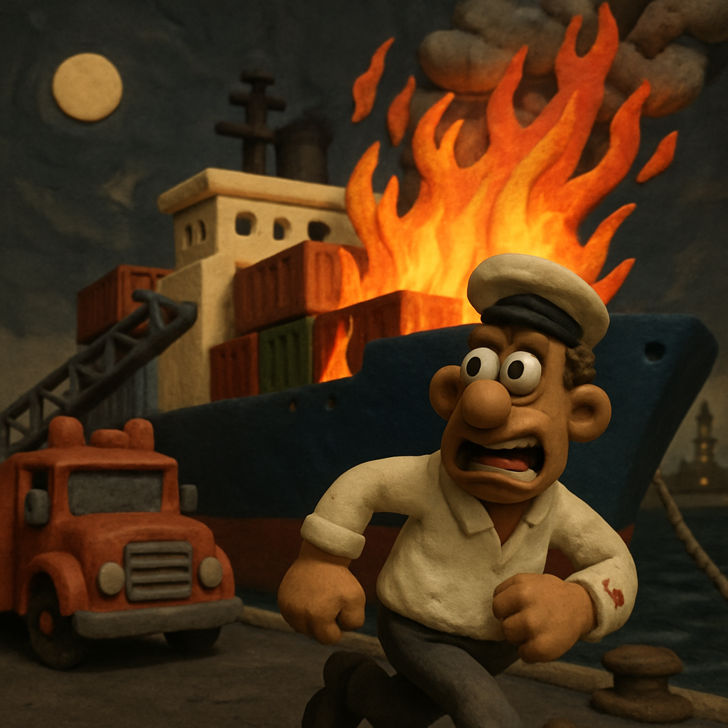 В ночь на понедельник, в трюме большого торгового судна, пришвартованного в порту Ларнаки, вспыхнул пожар.