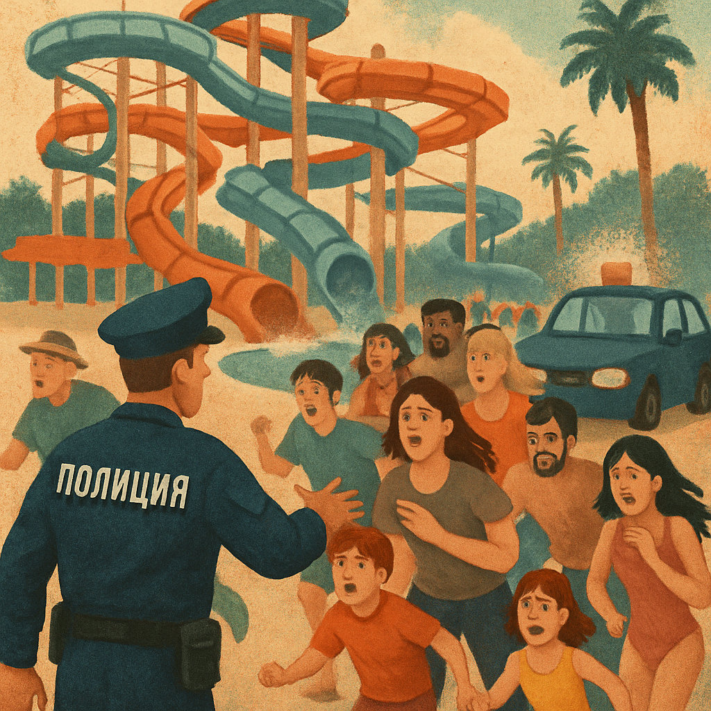 Эвакуация в аквапарке в Айя-Напе.