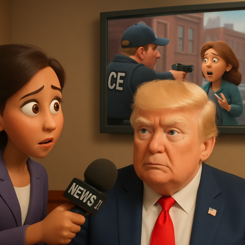 During an interview with our reporters, President Trump discussed a video of an ICE agent fatally shooting a woman in Minneapolis.