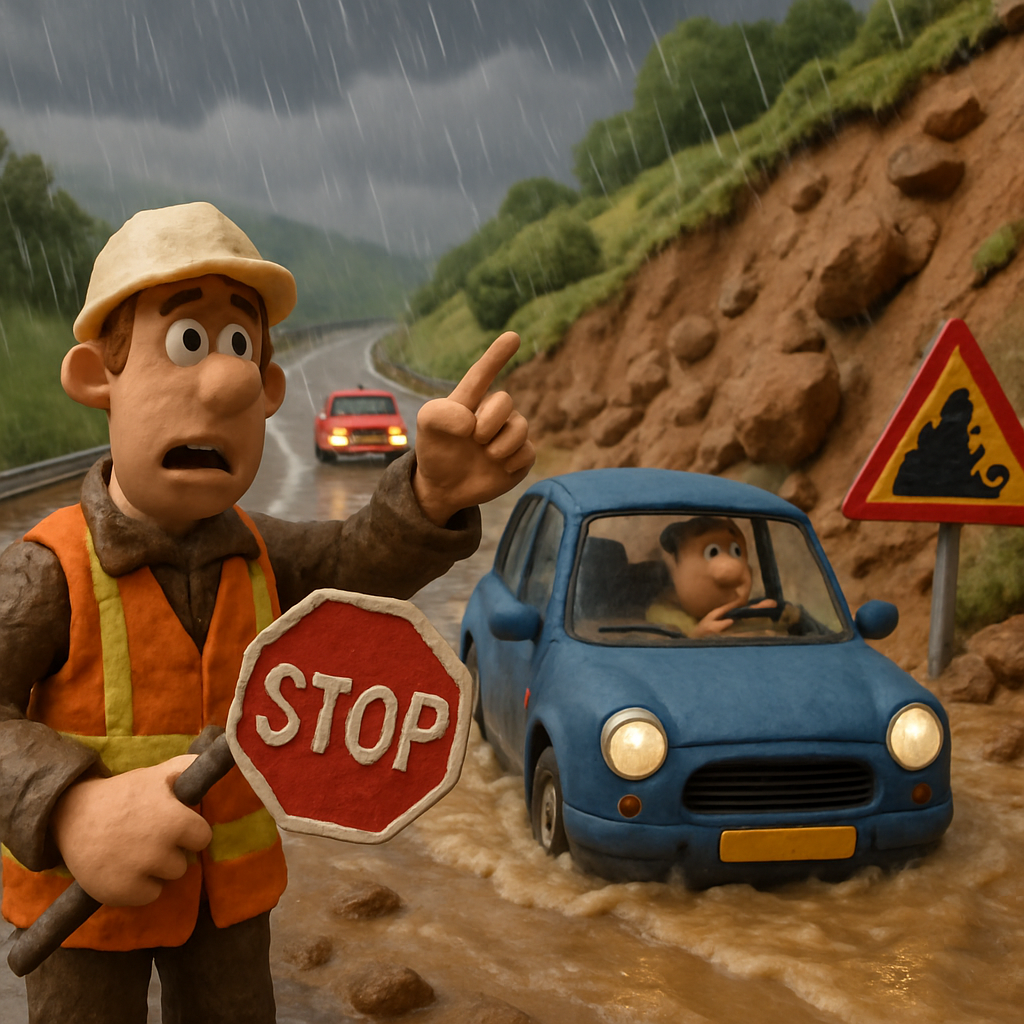 Due to heavy rains on the Limassol-Paphos highway, there are landslides and water accumulation.