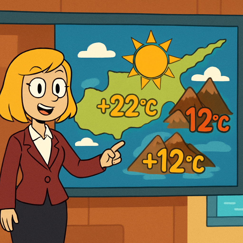Сегодня на Кипре температура поднимется до +22C в глубине страны, до +24C на побережье и до +12C в горах.