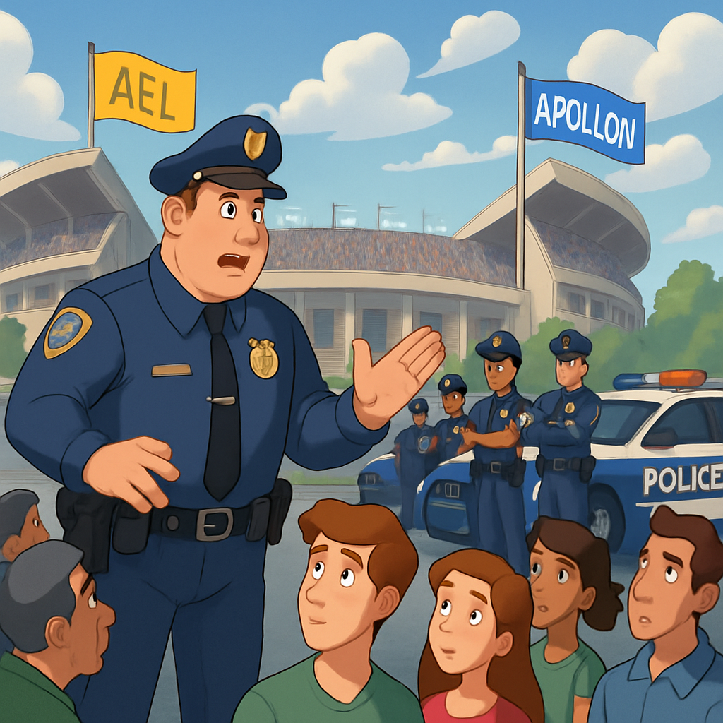 Полиция объявила об усилении мер безопасности на сегодняшнем футбольном матче между командами AEL и Apollon.