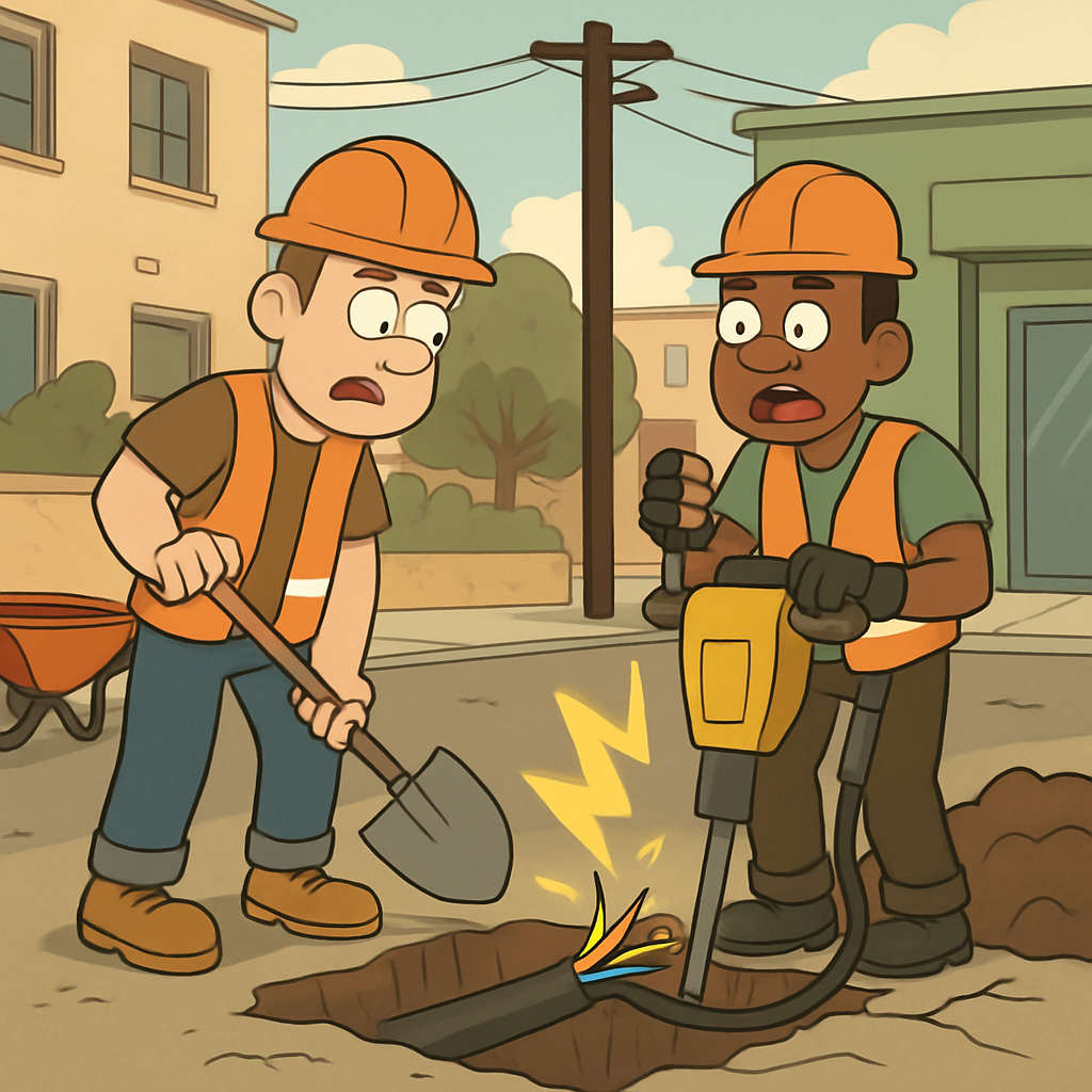 Утром в Строволосе, Никосия, подрядчики, выполняющие работы, стали причиной отключения электричества, перерезав подземный кабель ΑΗΚ.