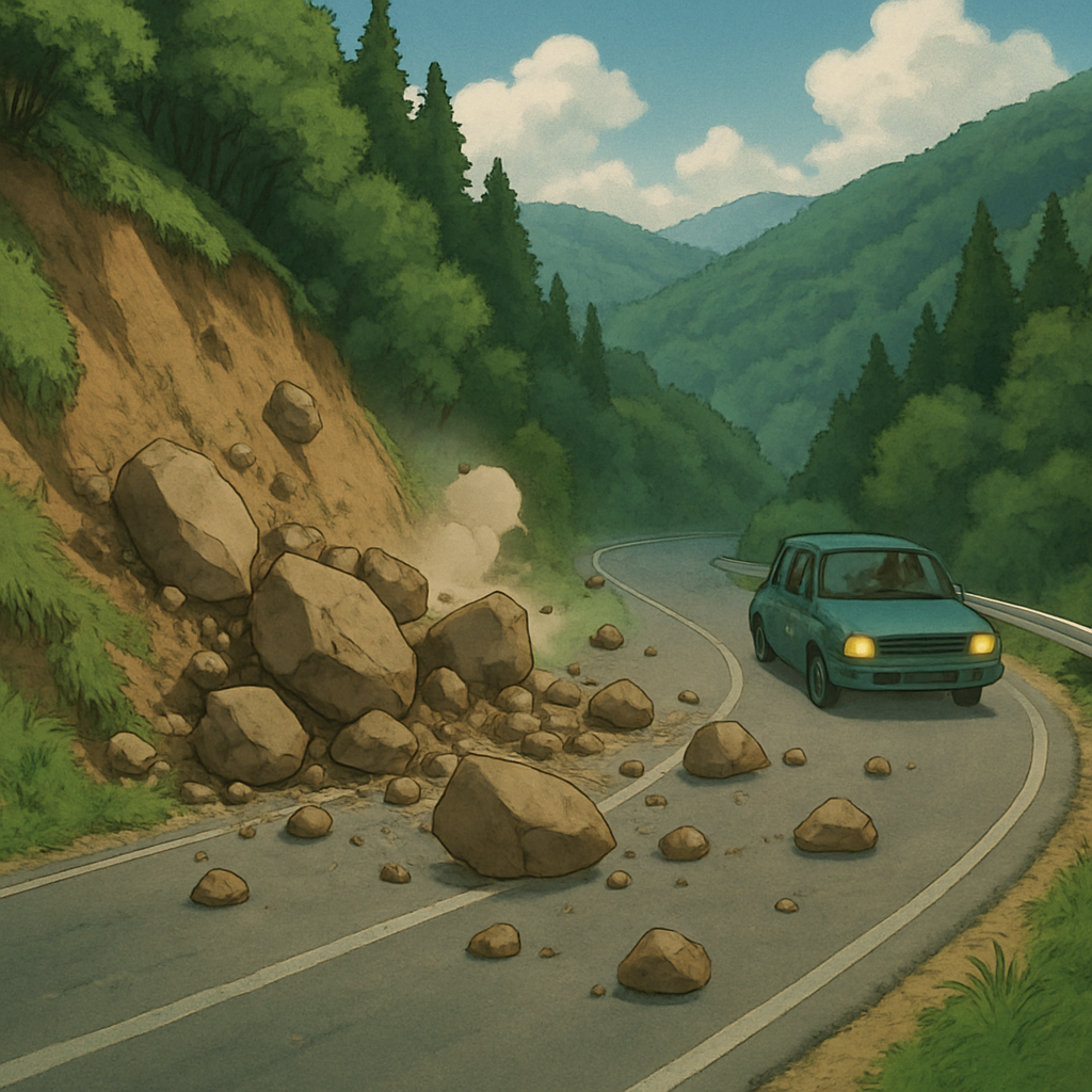 Landslides of stones and soil continue on the mountain roads of Cyprus, drivers are advised to be especially cautious.