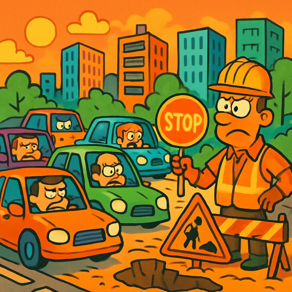 В связи с ремонтом дорог в центре Никосии в последние дни наблюдаются серьезные пробки.