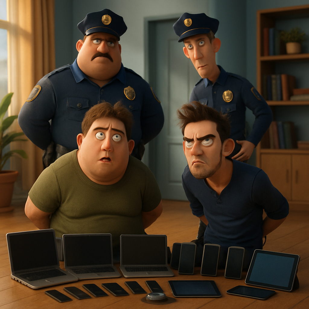 During a search in one of the apartments in Paphos, seven computers, seven mobile phones, two tablets, and a wristwatch were discovered.