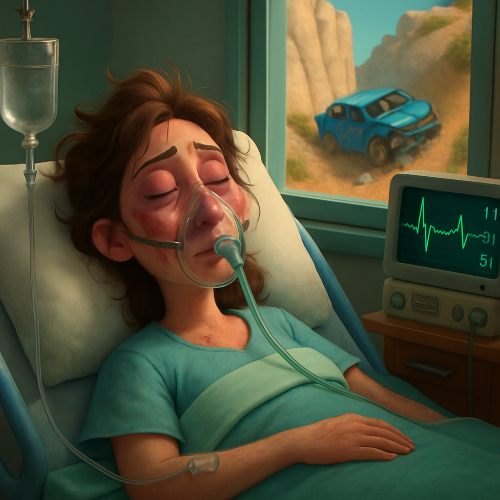 Женщина находится в тяжелом состоянии в больнице Никосии после ДТП на дороге Никосия - Кампос.