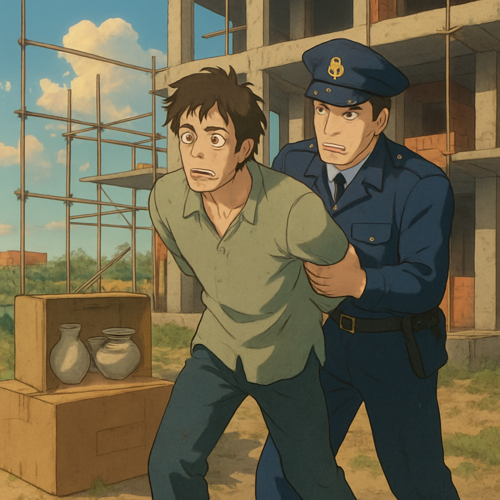 В районе Ларнаки арестовали мужчину, который украл 2 коробки с керамикой из строящегося здания.