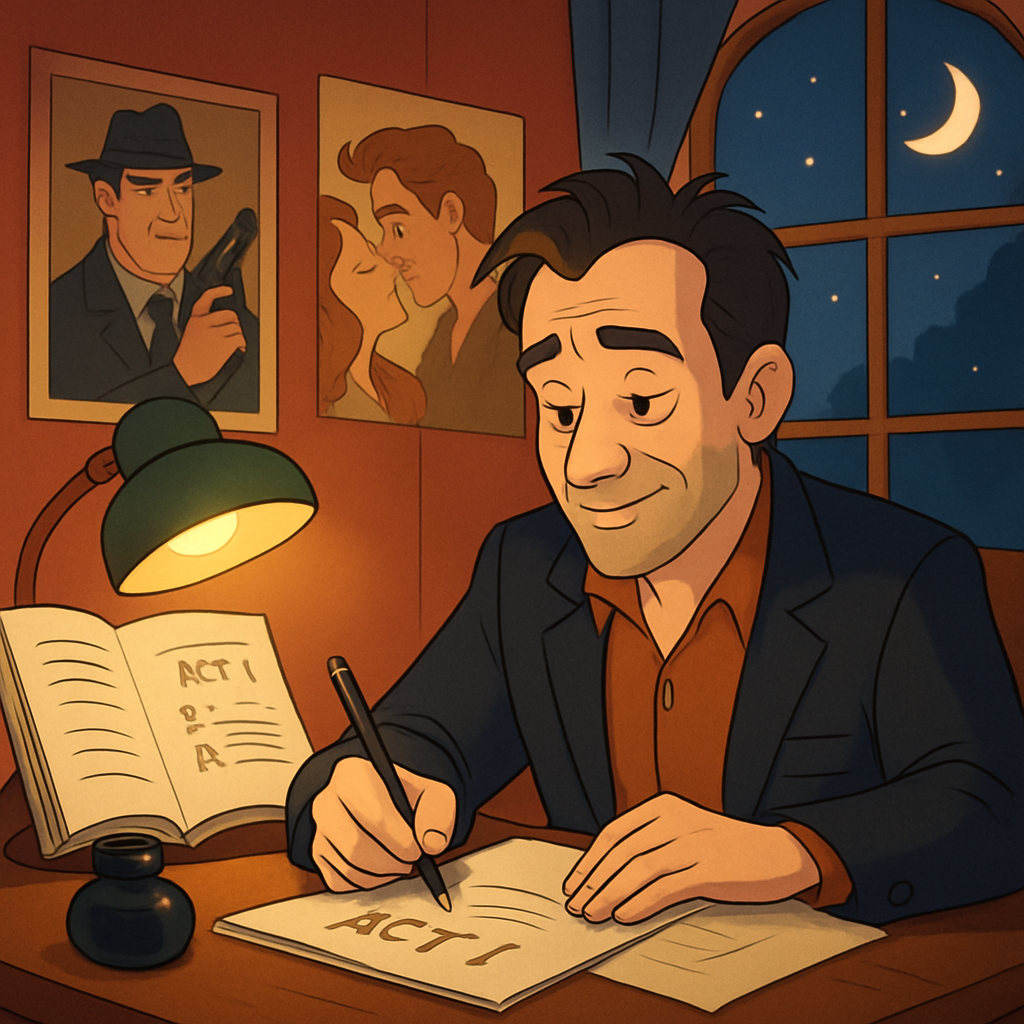 He’s most commonly recognized for his screen roles as a plotting hit man and an unlikely Lothario, but it’s his work as a playwright that shows more of his true self.