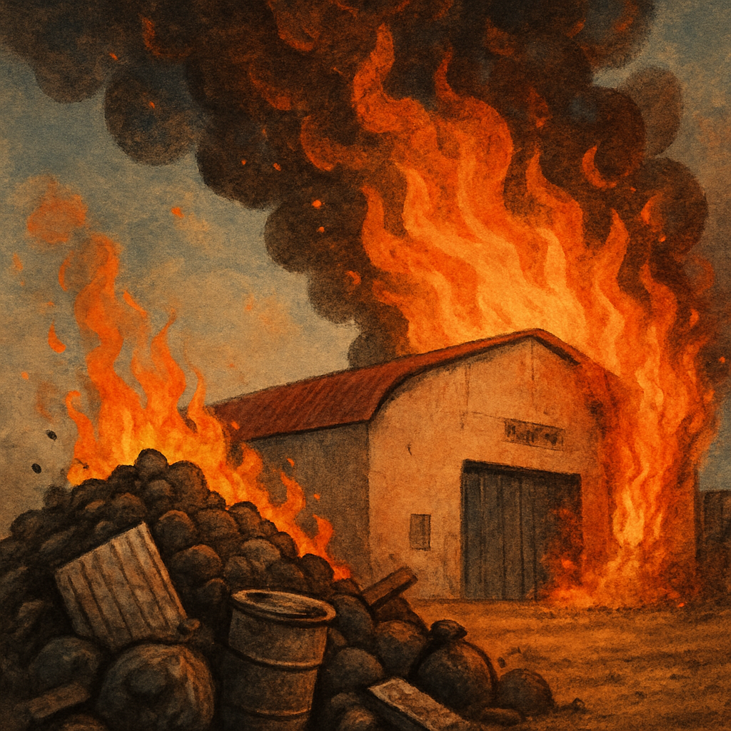 On Thursday, a fire occurred at a warehouse in the Paphos area, which began in a neighboring pile of waste and then spread to the warehouse.