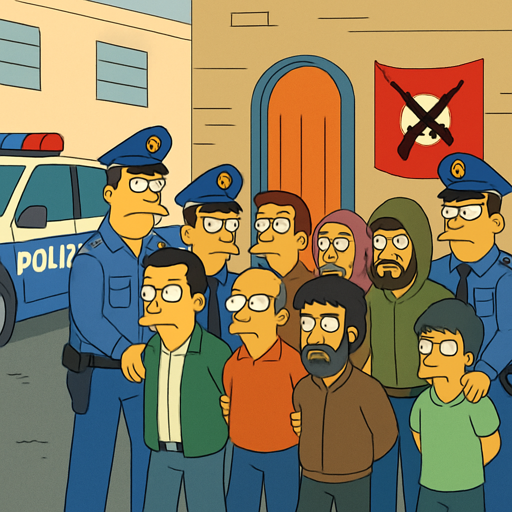 Italian authorities arrested nine people suspected of financing the Palestinian militant group in Gaza and sending money to support terrorist attacks.