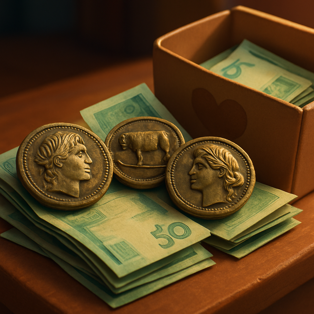 Три древние монеты обнаружены среди пожертвований, переданных в одну из организаций Кипра.