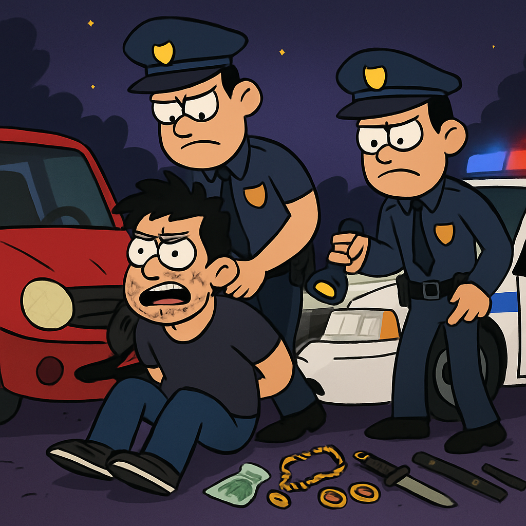 At night, the Cyprus police arrested a driver who tried to escape and collided with a patrol car.