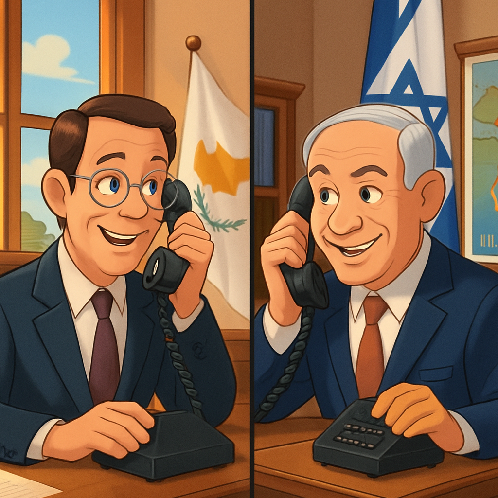 The President of Cyprus and the Prime Minister of Israel held a phone conversation during which they discussed the Great Sea Interconnector project and the planned 'India-Middle East-Europe Economic Corridor.