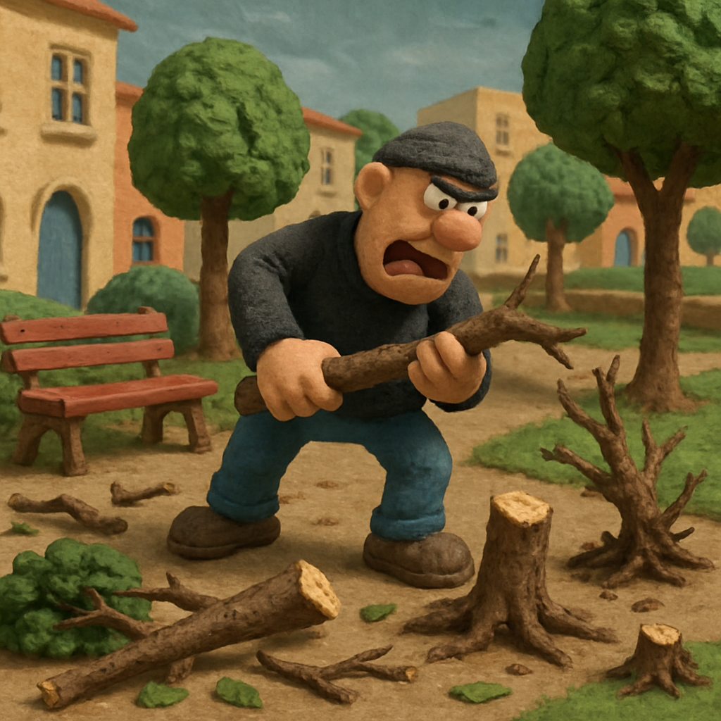 В одном из районов Ларнаки вандалы уничтожили деревья и кустарники в местных скверах.