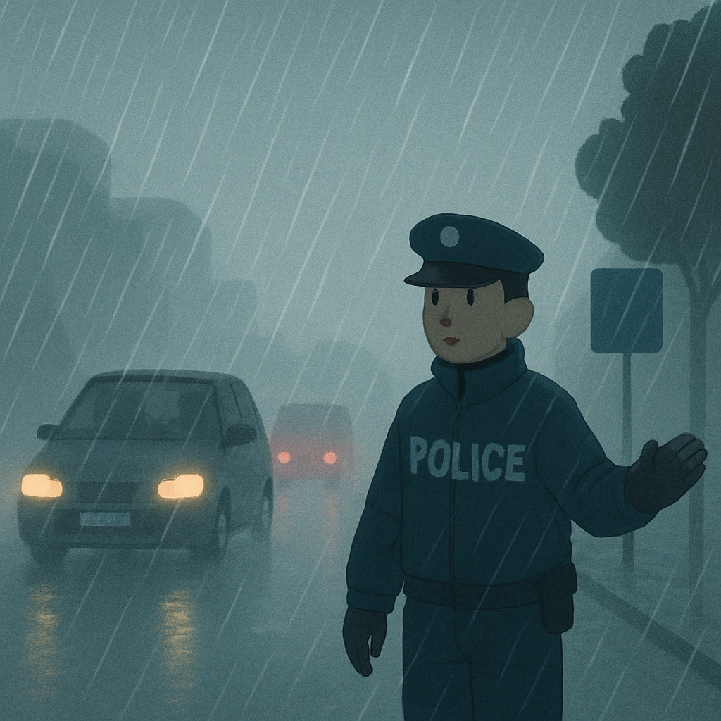 Heavy rain has reduced visibility in the Nicosia area.